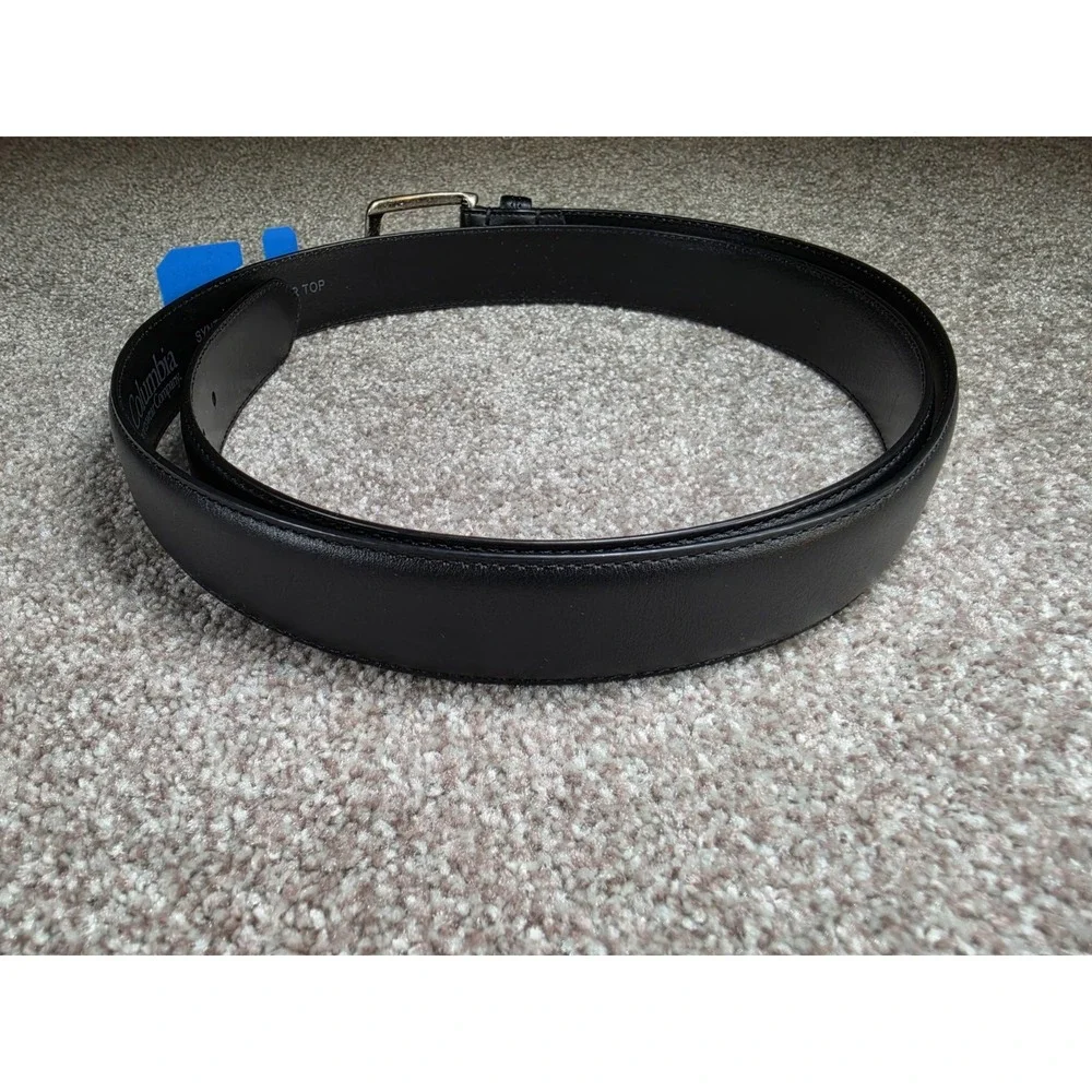 NWT Columbia Black Belt‎ Size 48 Synthetic Leather Casual Dress Belt Mens
